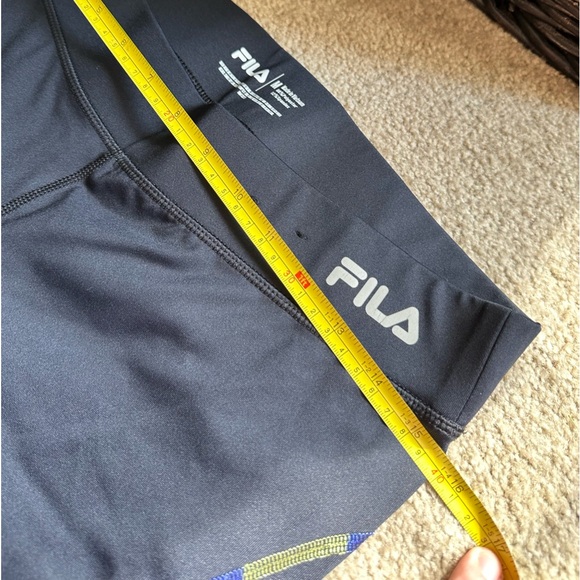 Fila Capri Women Black Medium M Mid Rise Pull On Activewear Yoga Compression - Picture 6 of 8